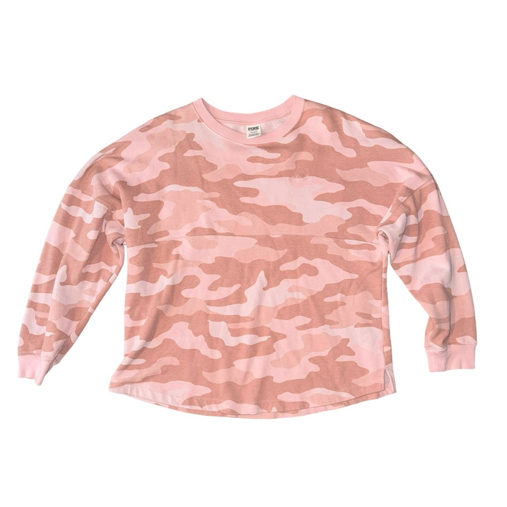 Victoria's Secret PINK Camo Varsity Crew Size Large